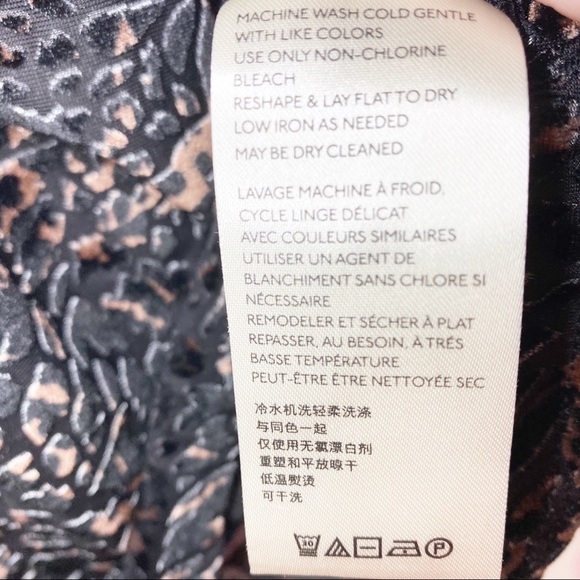 NEW Free People Teddy Cheetah Combo Velvet Short Sleeve Shirt S - Picture 9 of 10